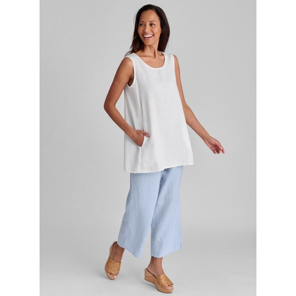 Flax Floods Linen Pants Size Large White - Picture 16 of 16